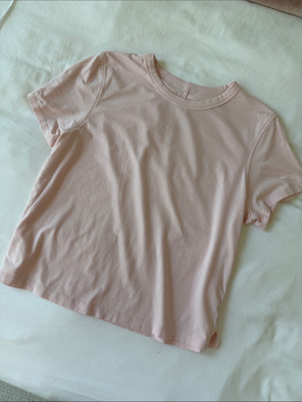 lululemon athletica Short Sleeve Cropped T Shirt Top in Light Pink